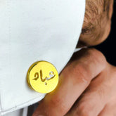 Translucent Urdu Name Cufflinks Gold Plated