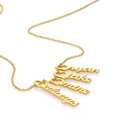 Vertical Drop Heart Name Necklace