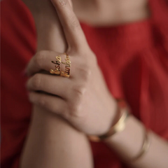 Two Name Ring Gold Plated