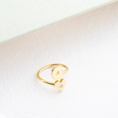 Adjustable Custom Duo Ring Gold Plated