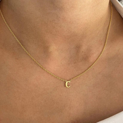 Tiny Letter Necklace Gold Plated