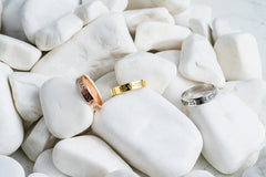 Coordinate Engraved Ring Silver