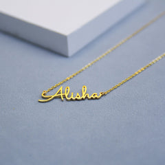 Unique Minimalist Name Necklace Gold Plated