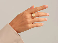 Custom Round Signet Ring Silver Plated