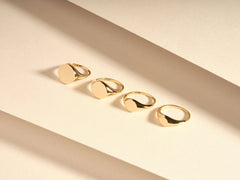 Custom Round Signet Ring Silver Plated