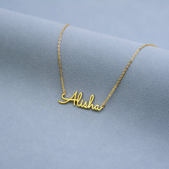 Unique Minimalist Name Necklace Gold Plated