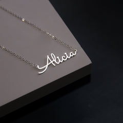 Unique Minimalist Name Necklace Silver Plated
