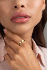 Coordinate Engraved Ring Silver