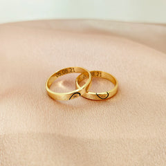 Elegant Couple Rings with Engraving Gold Plated