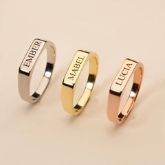 Custom Tiny Stacking Ring Silver Plated