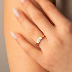 Custom Tiny Stacking Ring Silver Plated