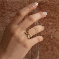 Two Name Ring Gold Plated