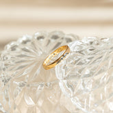 Tiny Birth Flower Ring Gold Plated