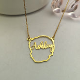 Face Charm Necklace Gold Plated