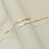 Curved Skinny Bar Personalised Message Slider Bracelet Gold Plated