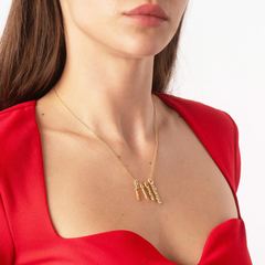 Vertical Drop Heart Name Necklace
