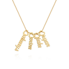 Vertical Drop Heart Name Necklace