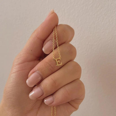 Tiny Letter Necklace Silver Plated