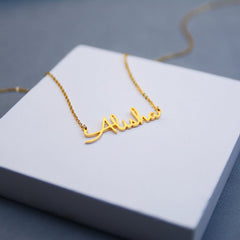 Unique Minimalist Name Necklace Silver Plated