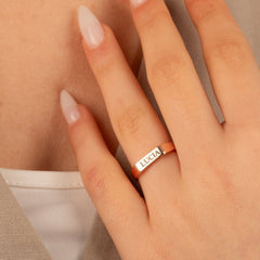 Custom Tiny Stacking Ring Silver Plated